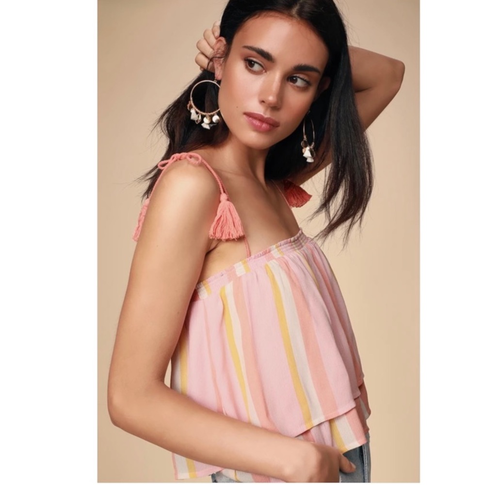 BB Dakota Strip Tie Tank Top